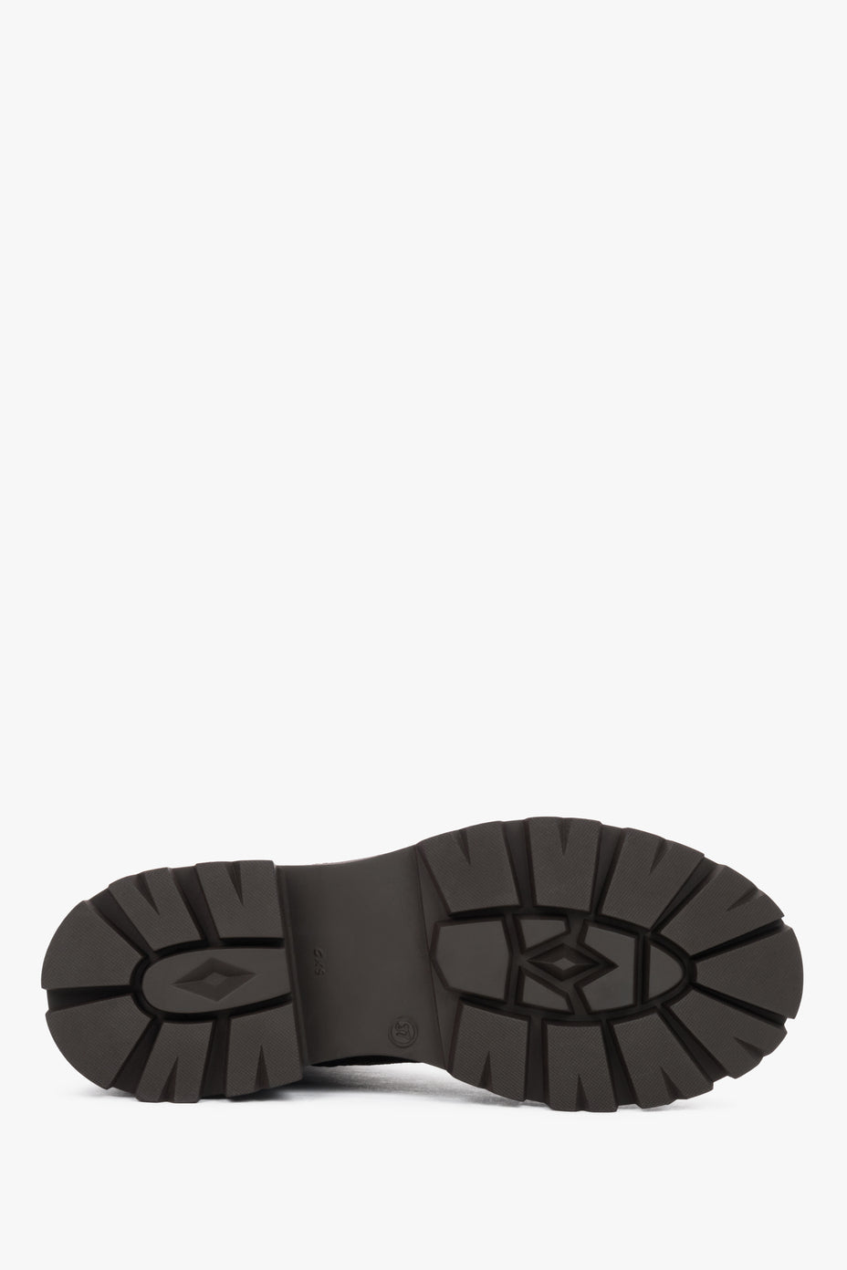 Women's Ankle Boots in Saddle Brown Made with Genuine Italian Velour by Estro - shoe sole.