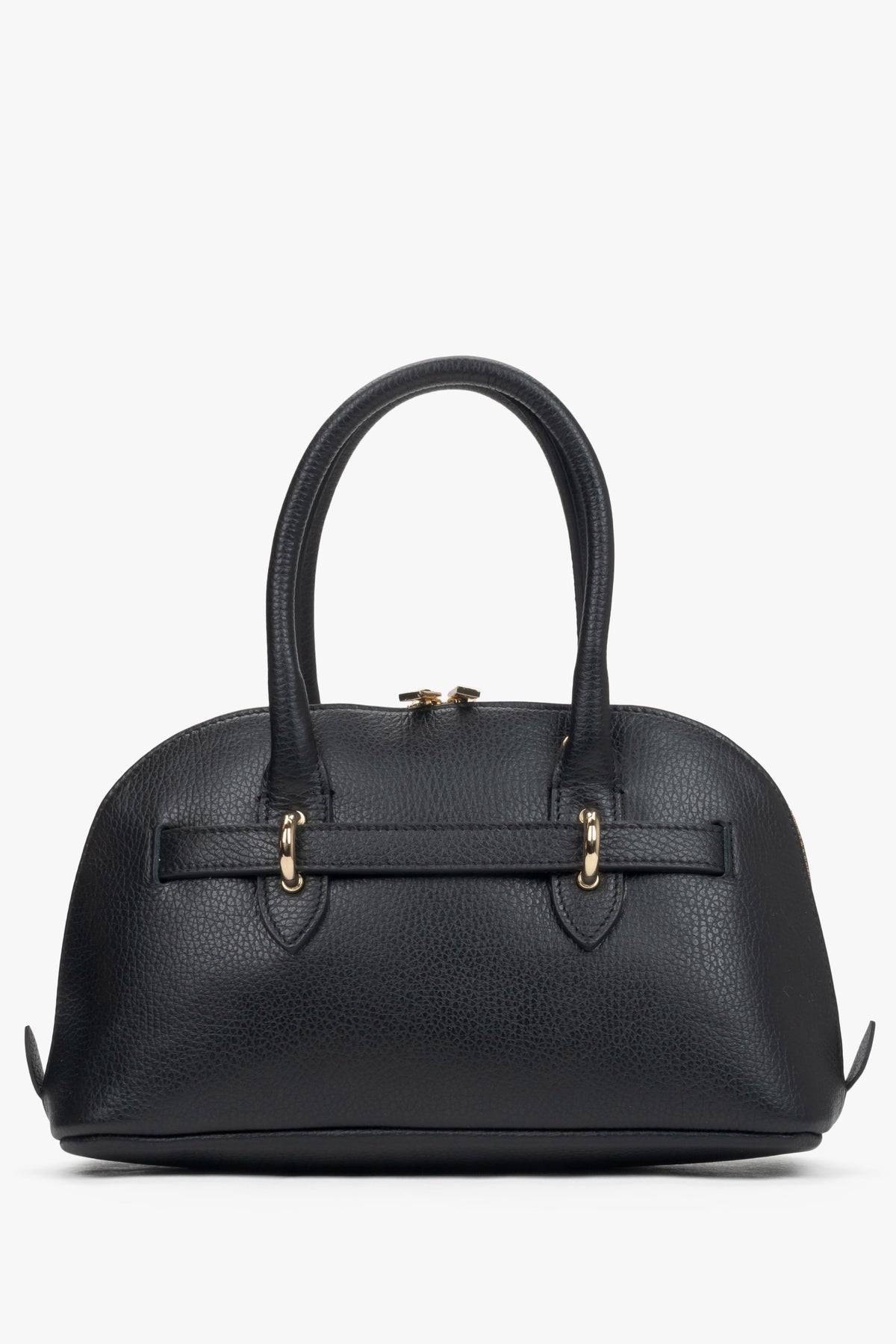 Women's Black Leather Shoulder Bag Handmade in Italy Estro ER00117431.