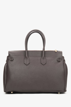 Stylish women's satchel in dark brown, crafted from high-quality Italian genuine leather, offered by Estro in their premium line.