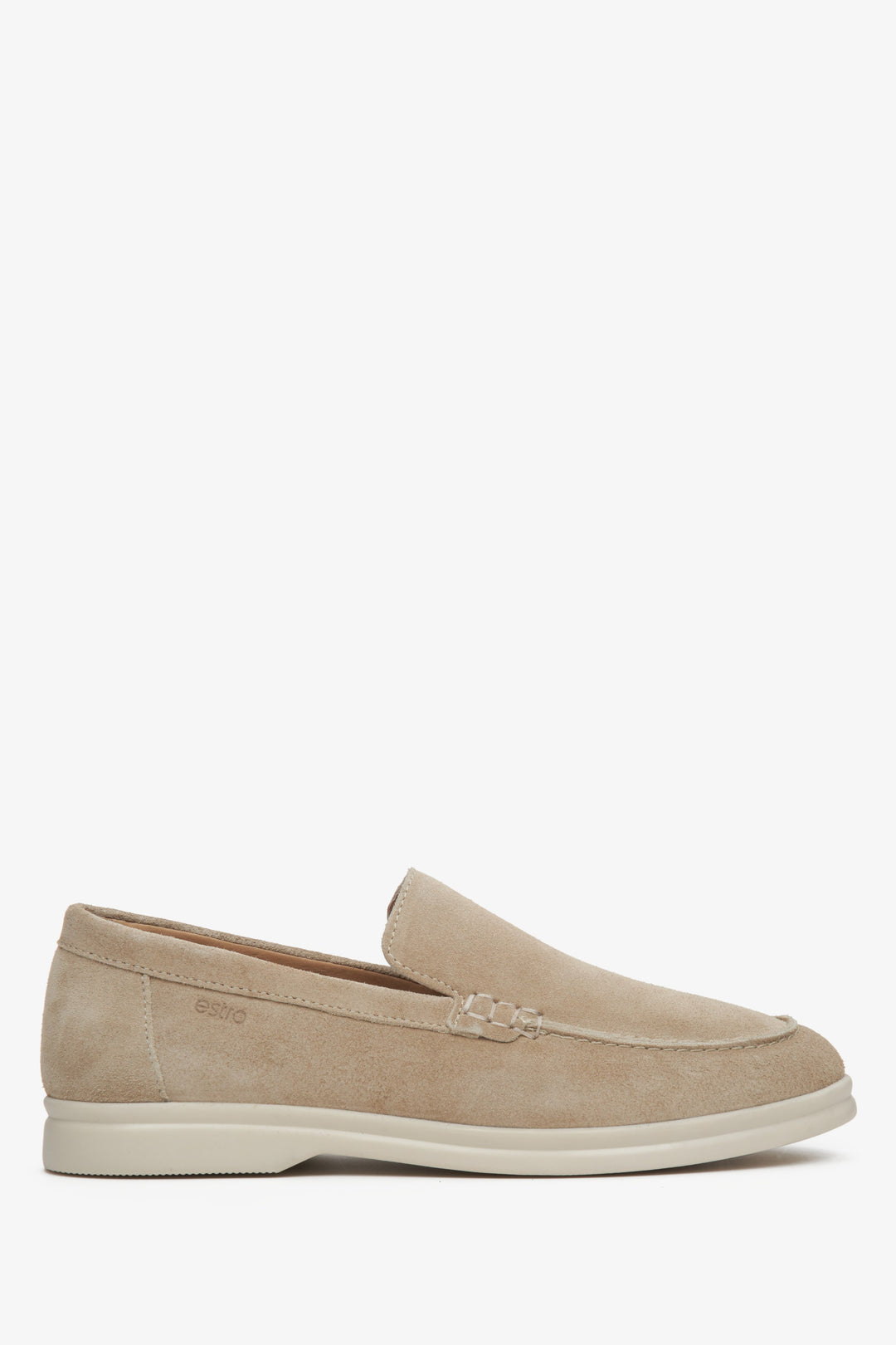 Women's Beige Velour Loafers Estro ER00113365.