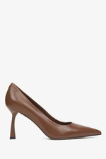 Brown High Heels made of Genuine Leather with a Pointed Toe Estro ER00115902.