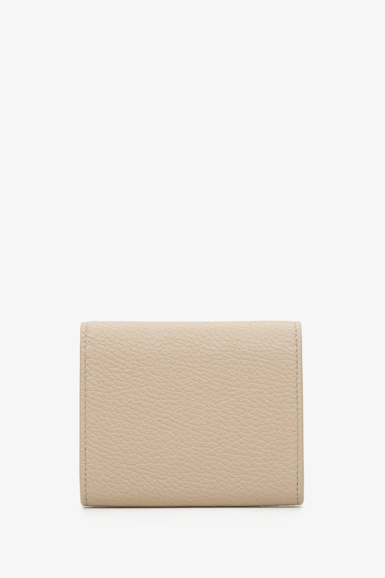 Estro compact beige women's wallet - reverse side.