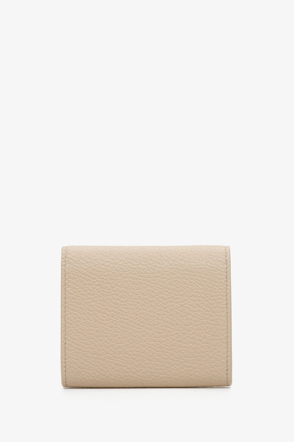 Estro compact beige women's wallet - reverse side.