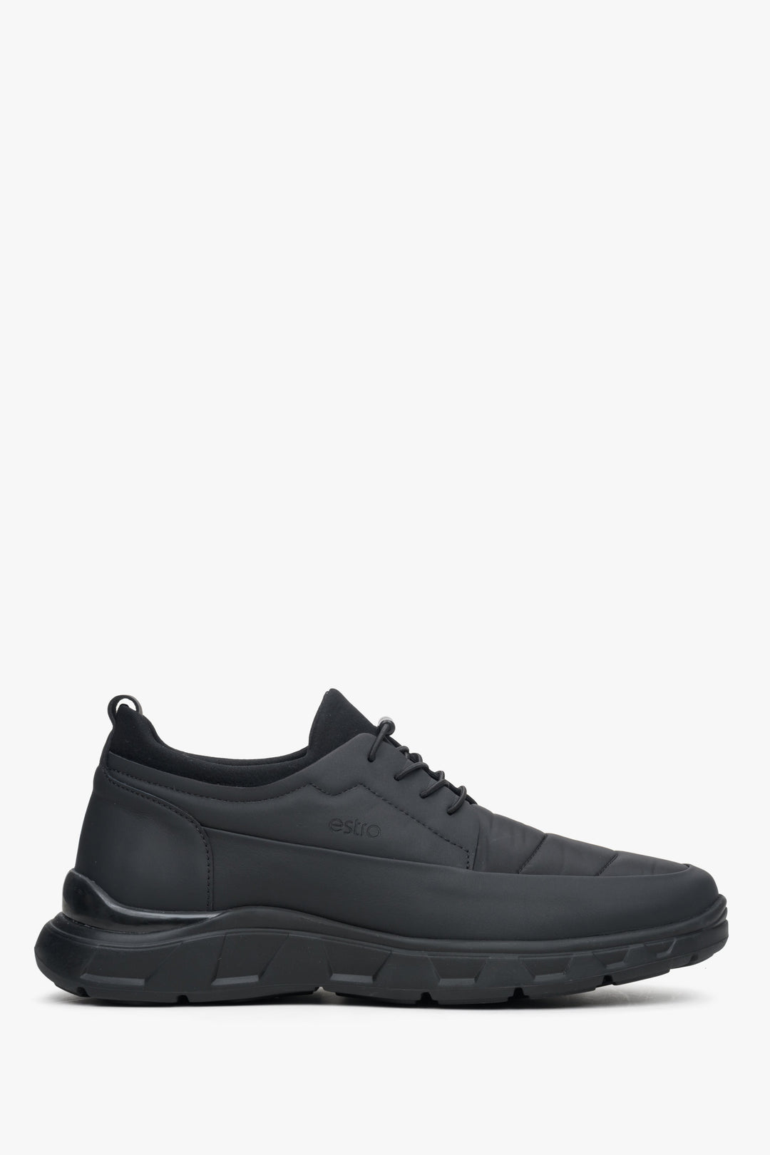 Men's Soft Black Sneakers with a Turnbuckle Estro ER00113803.