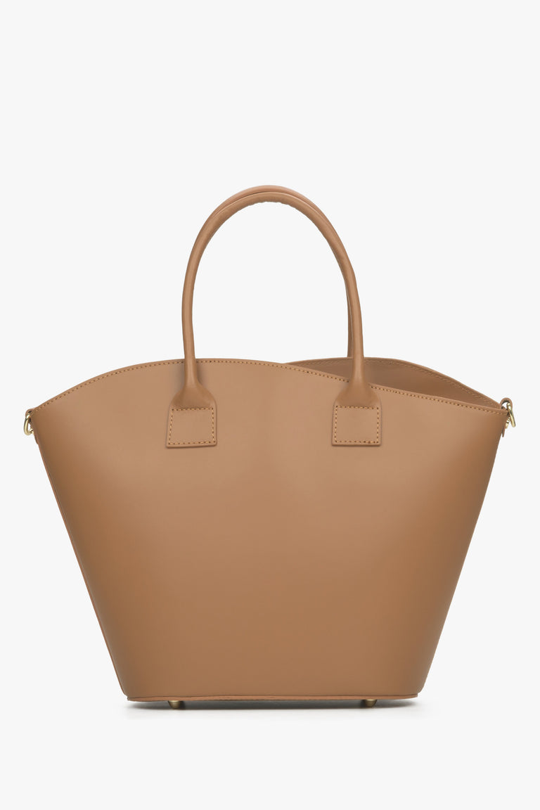 Estro women's brown shopper bag made of Italian natural leather.