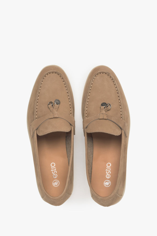 Women's brown tassel loafers Estro.