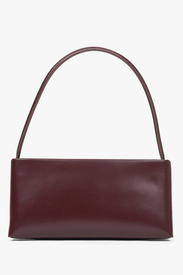 Burgundy leather women's handbag - reverse.