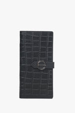 Women's Continental Black Wallet made of Genuine Leather with Silver Details Estro ER00113915.