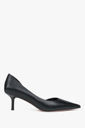 Women's Classic Black High Heels with a Low Heel made of Genuine Leather Estro ER00116979.