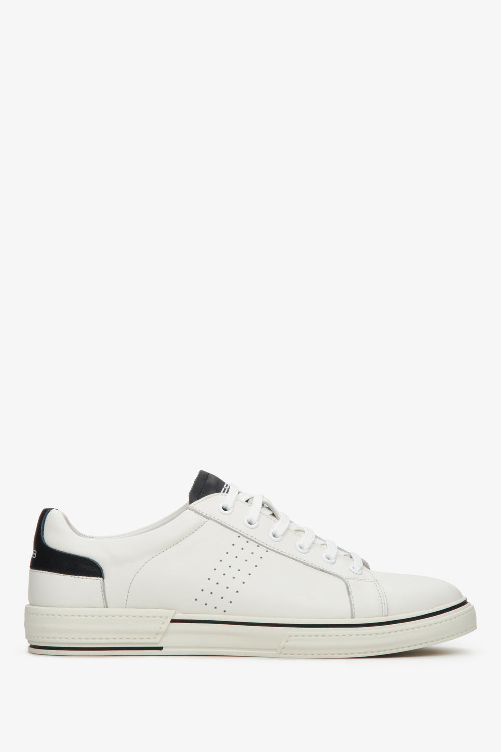 Men's Black & White Leather Sneakers ES 8 ER00112549.