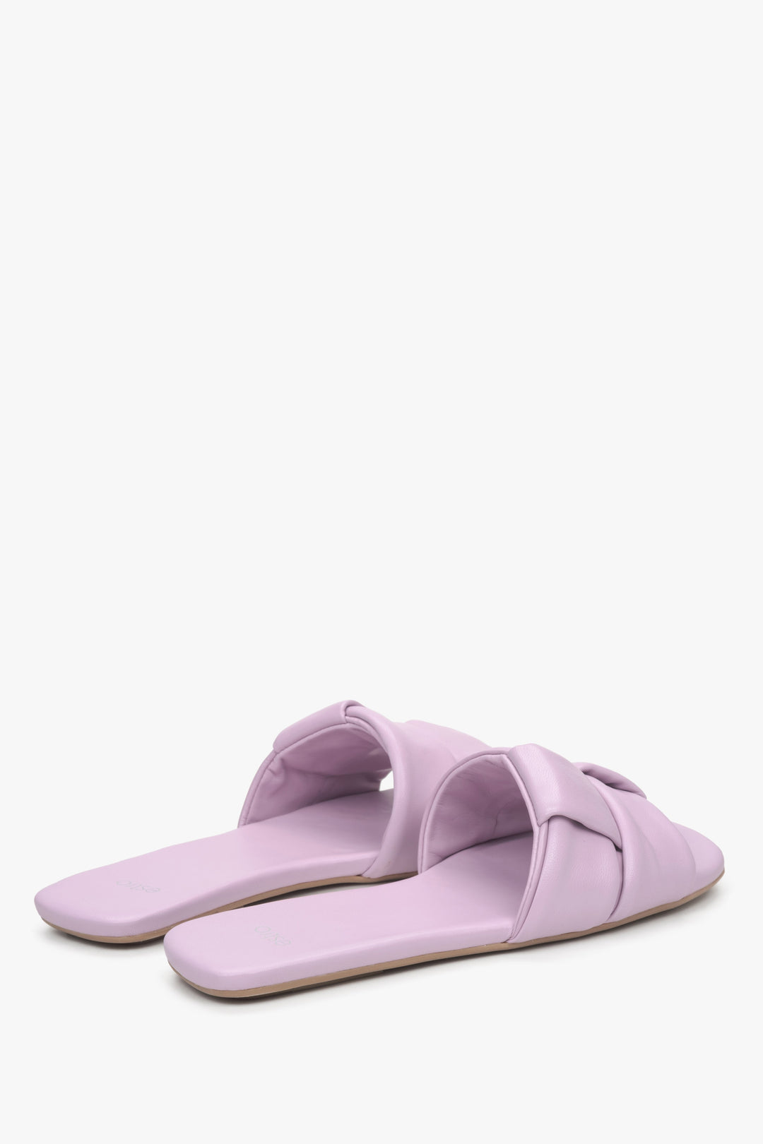 Women's Lilac Patch Leather Slide Sandals crafted by Estro