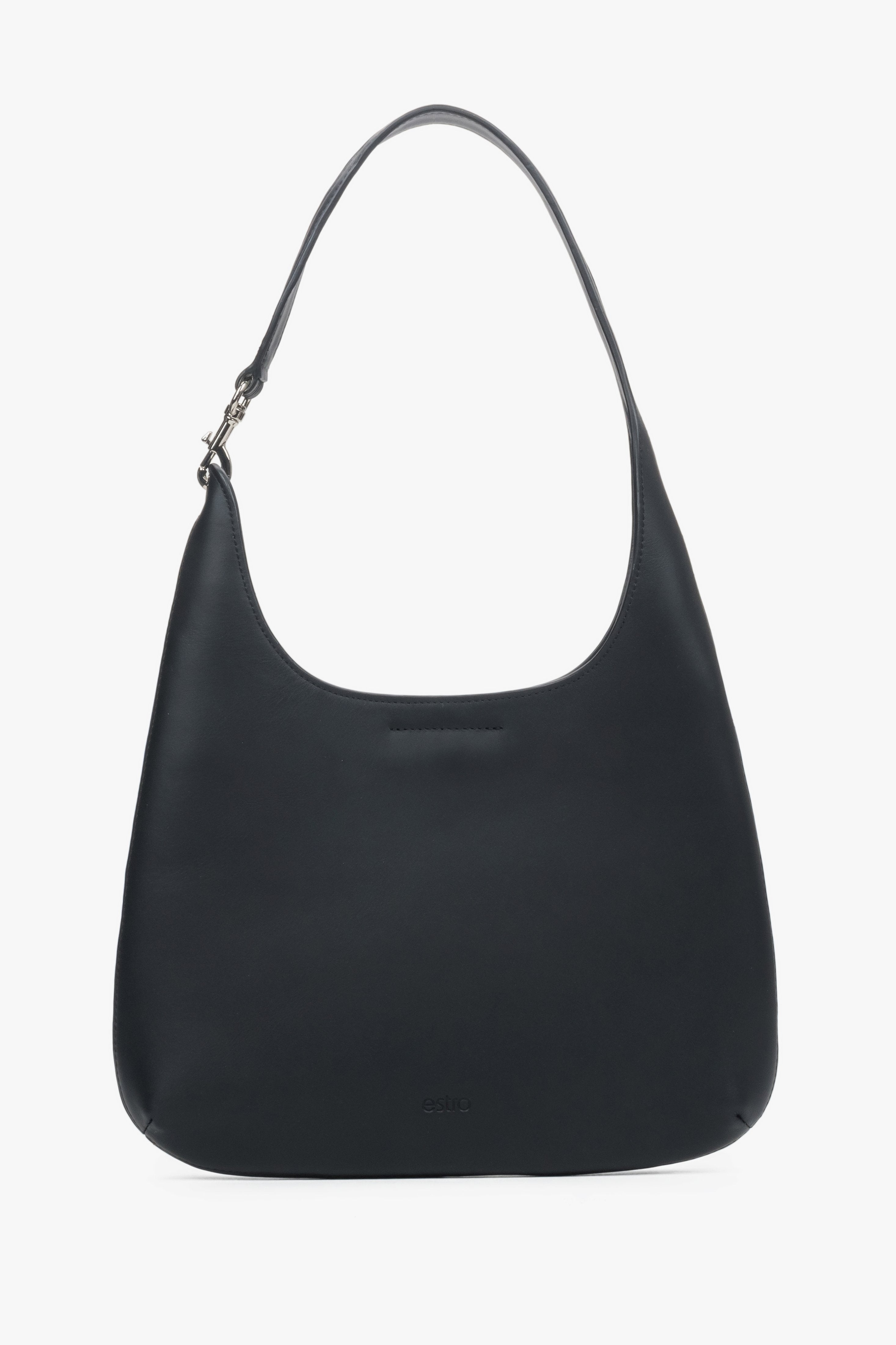 Women's Black Shopper Bag in Genuine Leather Estro ER00118915.