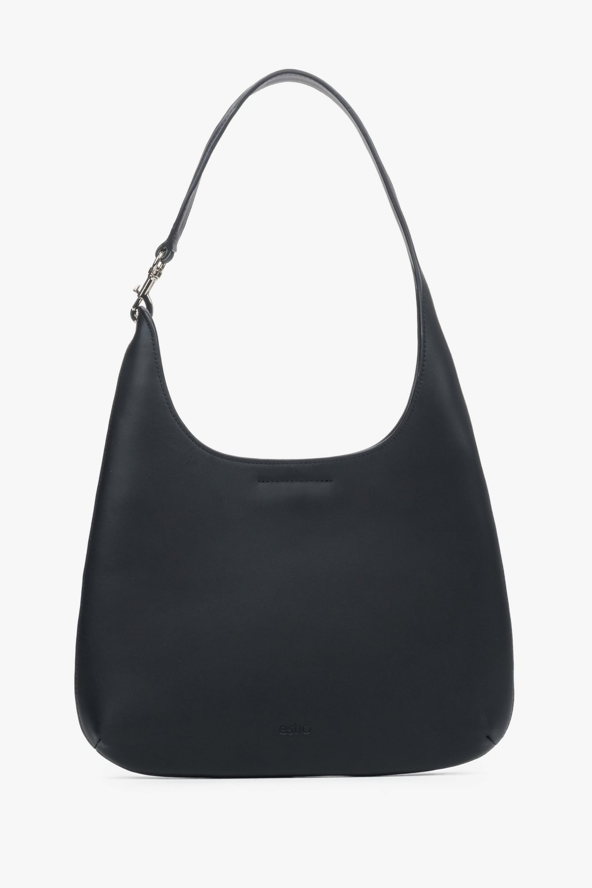 Women's Black Shopper Bag in Genuine Leather Estro ER00118915.