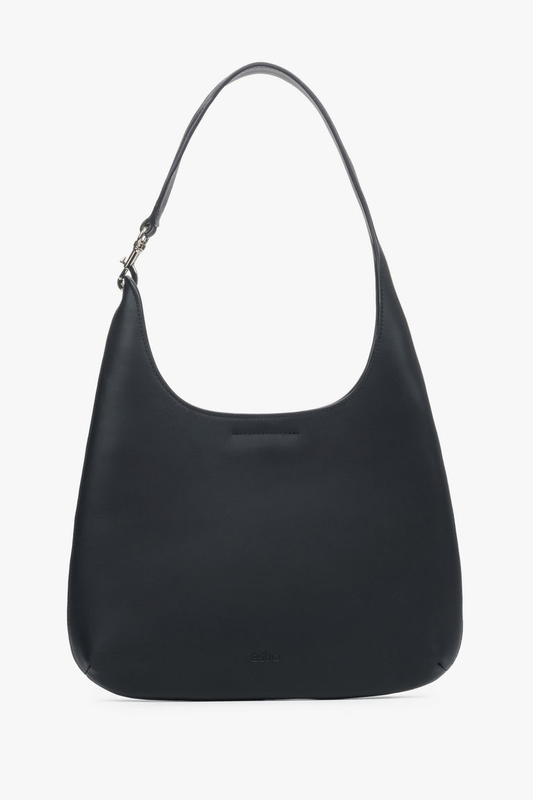 Women's Black Shopper Bag in Genuine Leather Estro ER00118915.