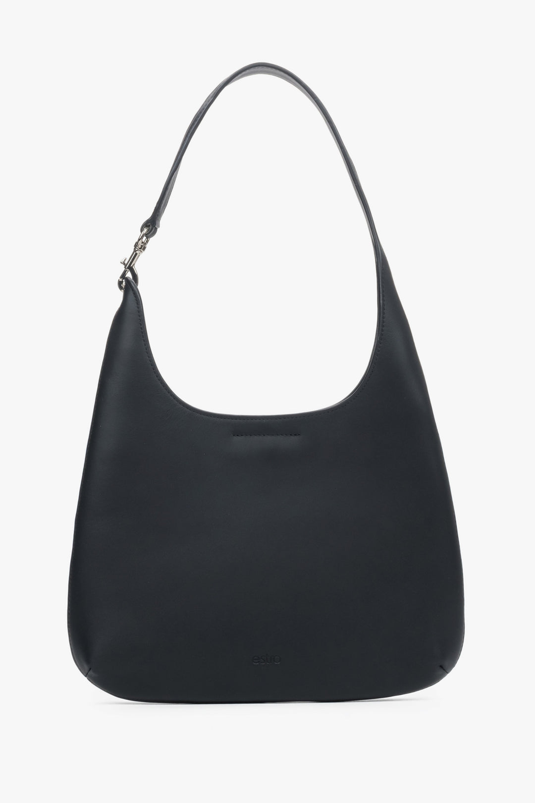 Women's Black Shopper Bag in Genuine Leather Estro ER00118915.