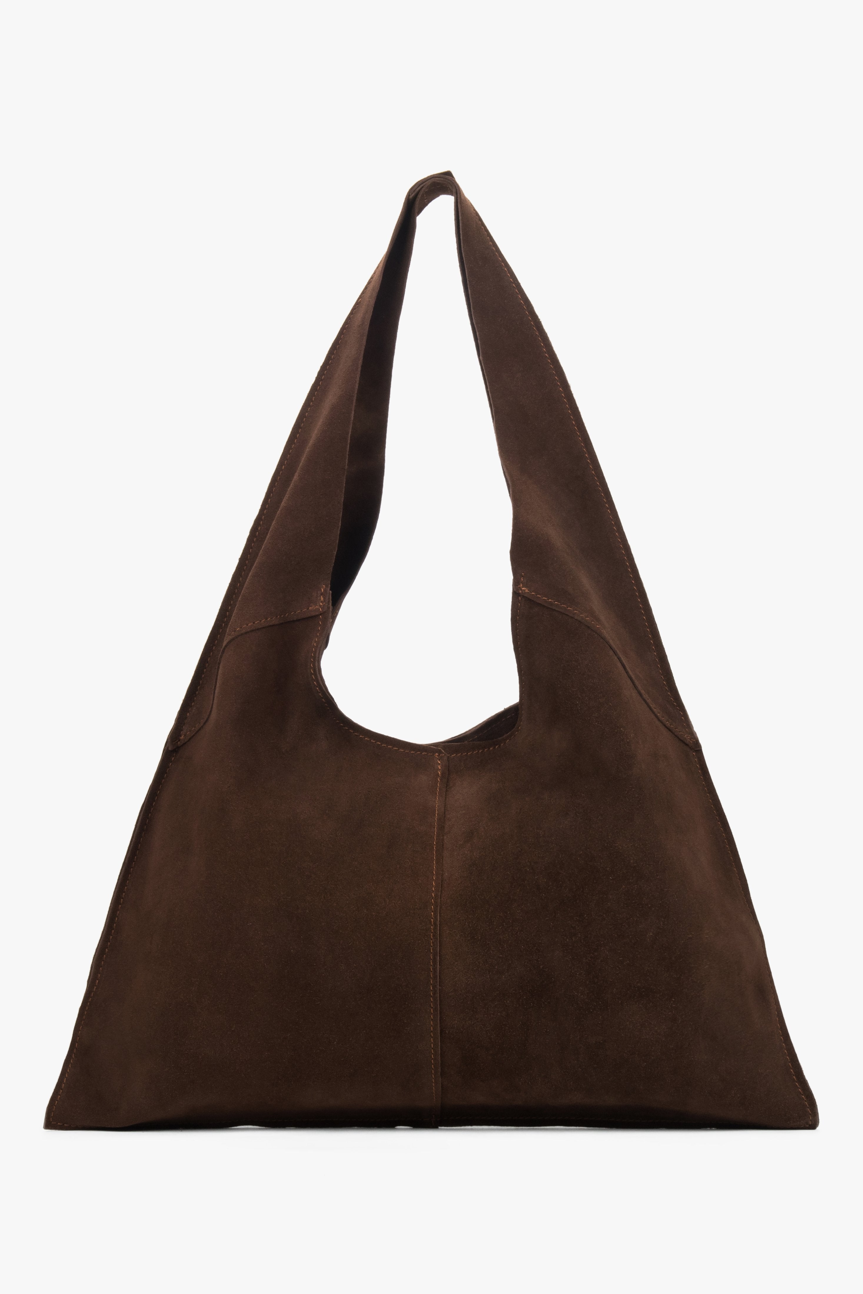 Women's Brown Hobo Bag made of Genuine Italian Premium Velour Estro ER00118648.