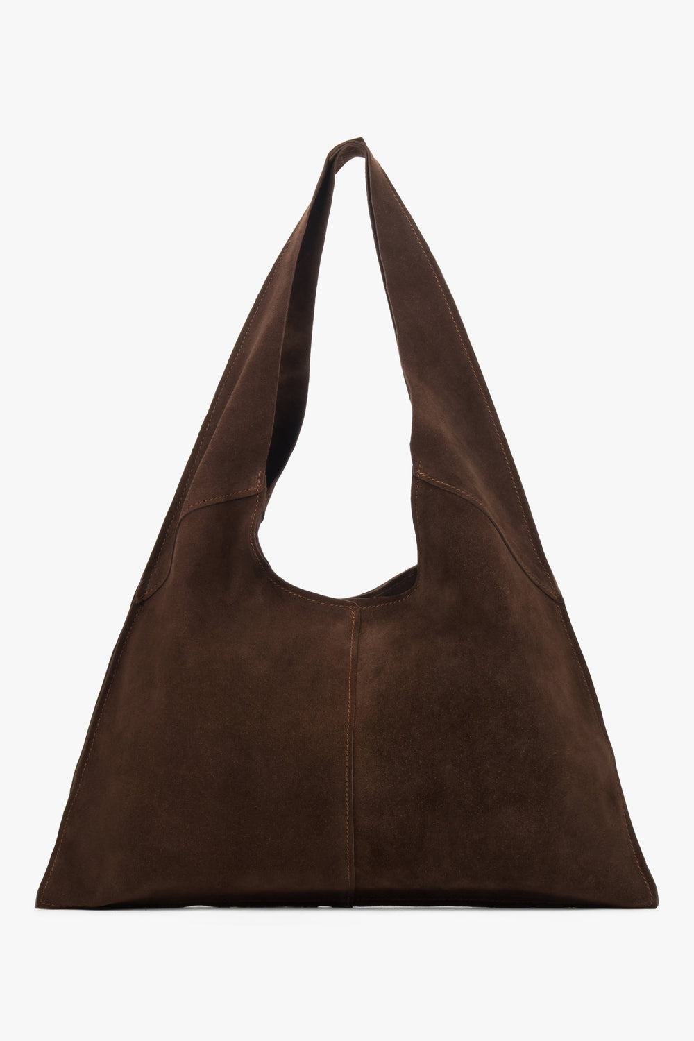 Women's Brown Hobo Bag made of Genuine Italian Premium Velour Estro ER00118648.