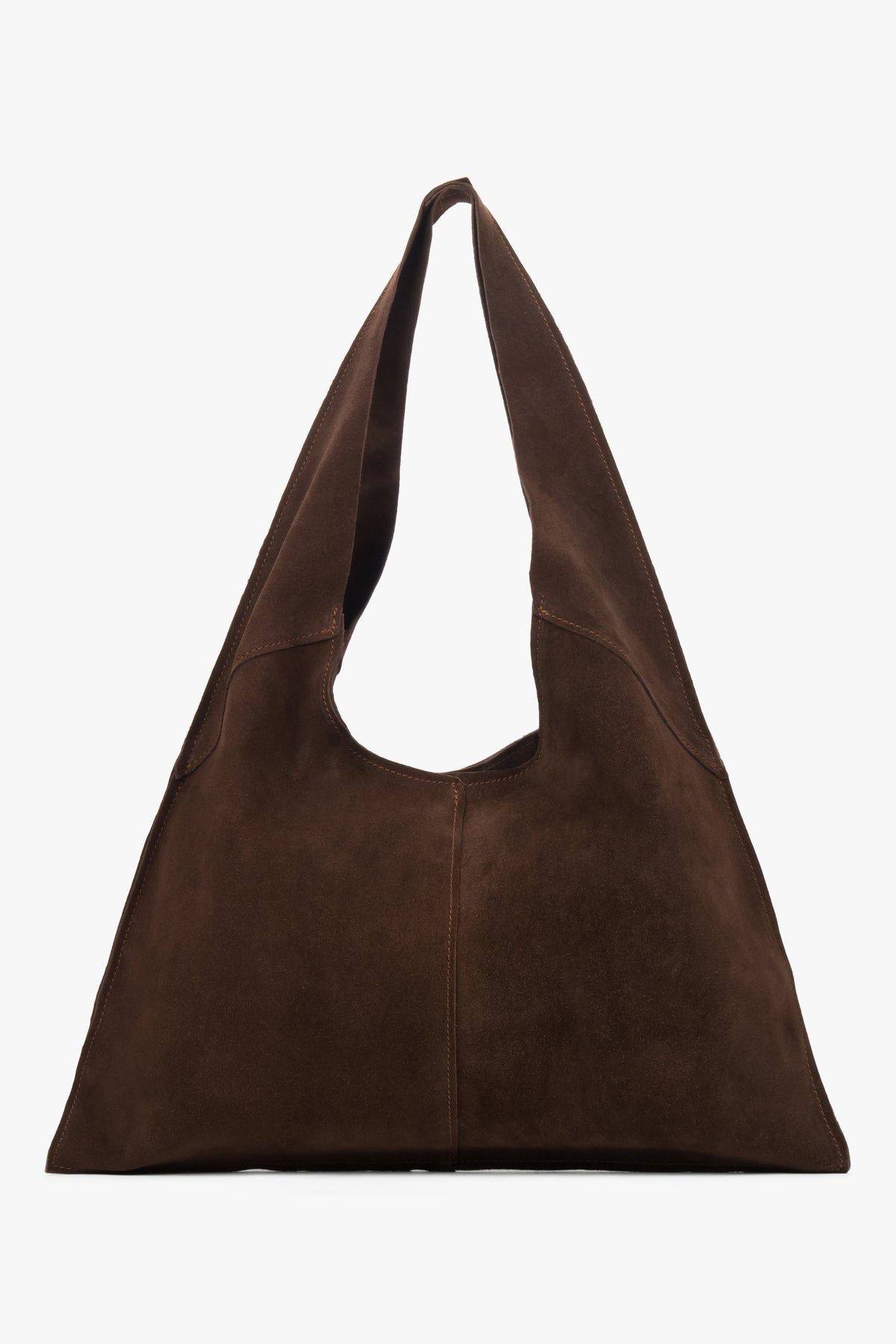 Women's Brown Hobo Bag made of Genuine Italian Premium Velour Estro ER00118648.