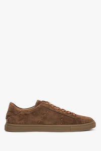 Men's Brown Sneakers made of Premium Italian Genuine Velour Estro ER00119235.