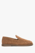 Women’s Caramel Brown Barefoot Loafers in Premium Italian Genuine Velour Estro ER00119487.