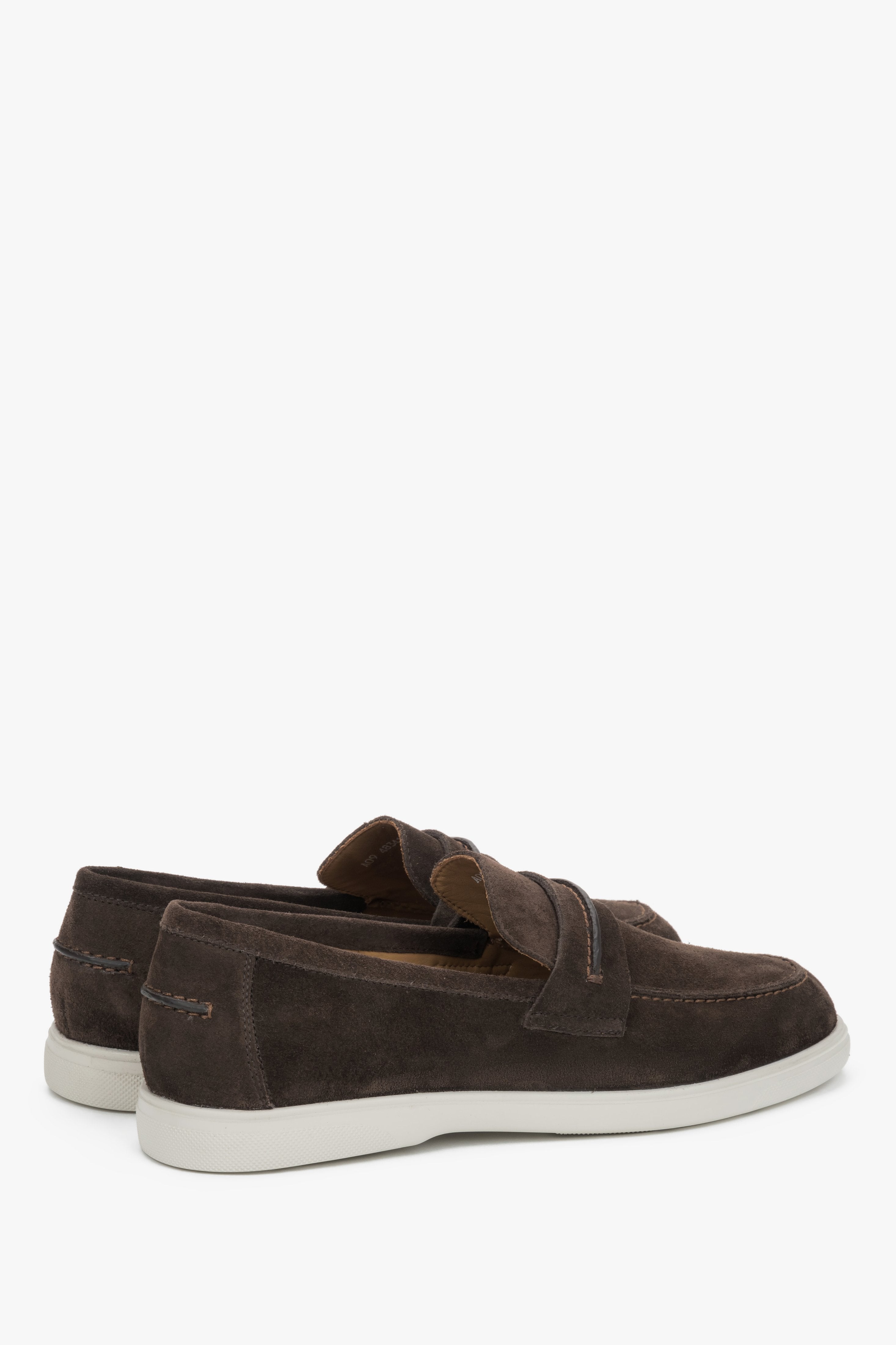 Men's Estro casual loafers in dark brown, designed in premium Italian genuine velour for everyday style.