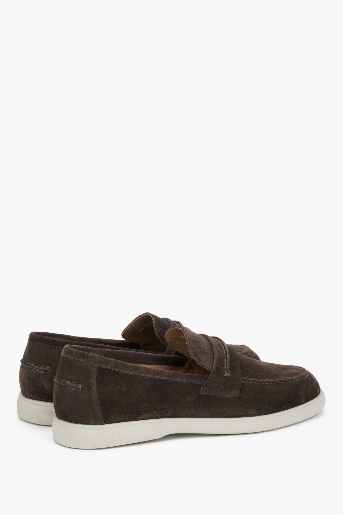 Men's Estro casual loafers in dark brown, designed in premium Italian genuine velour for everyday style.