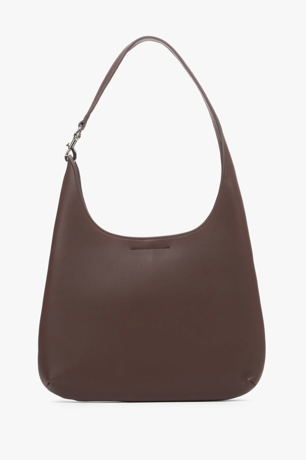 Women's Dark Brown Shopper Bag in Genuine Leather Estro ER00118916.