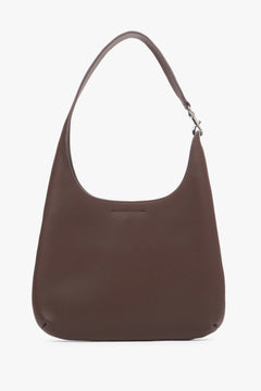 A spacious shopper bag for women by Estro, made from genuine dark brown leather.