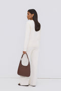 Women's Dark Brown Shopper Bag in Genuine Leather Estro ER00118916.