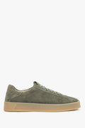 Women's Green Olive Low-Top Sneakers made of Premium Italian Genuine Velour Estro ER00119482.