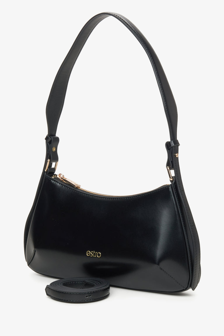 Black leather bag Estro.