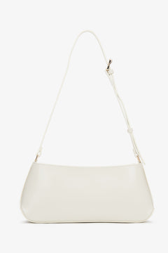 A classic shoulder bag for women in light beige genuine leather by Estro.