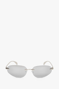 Women's Narrow Rimless Sunglasses in Light Grey Estro ER00119109.