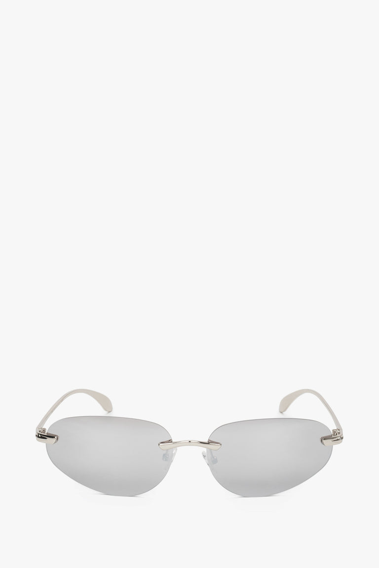 Women's Narrow Rimless Sunglasses in Light Grey Estro ER00119109.