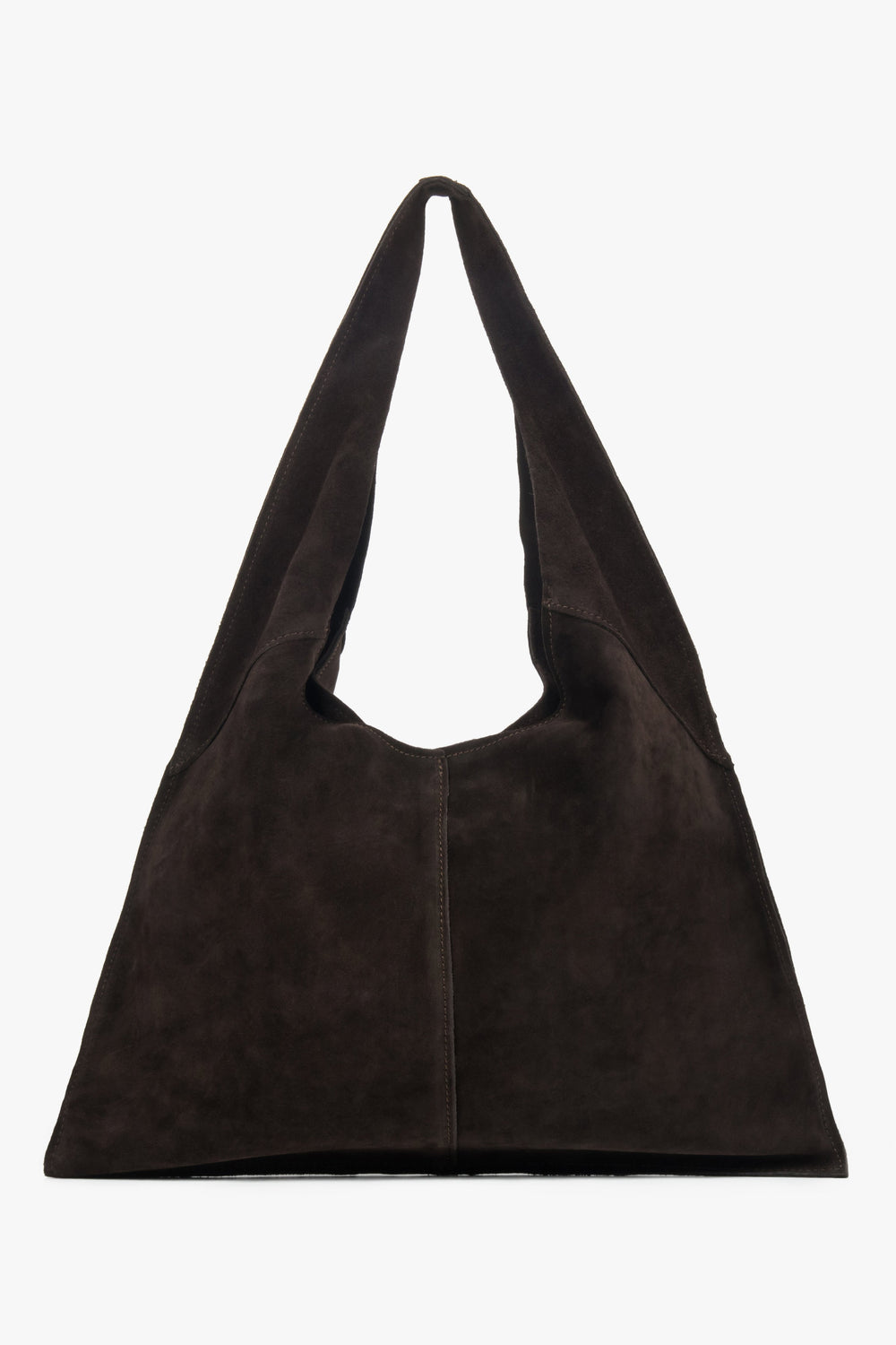 Women's Saddle Brown Hobo Bag made of Genuine Italian Premium Velour Estro ER00118649.