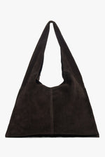 Women's Saddle Brown Hobo Bag made of Genuine Italian Premium Velour Estro ER00118649.
