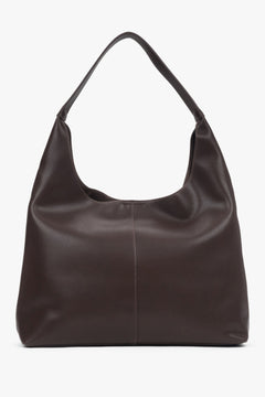 A women's shopper bag in saddle brown genuine leather by Estro (ER00118028).