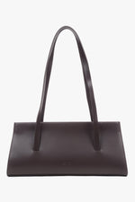 Women's Saddle Brown Leather Shoulder Bag with Long Handles Estro ER00118029.
