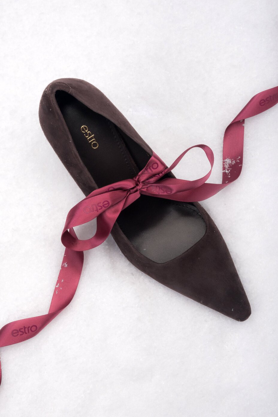 Women's Saddle Brown Heels made of Genuine Velour Estro ER00118169.