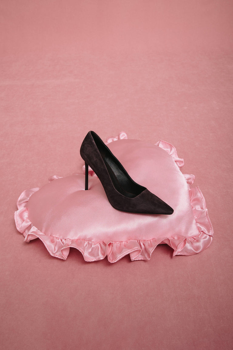 Women's Saddle Brown Heels made of Genuine Velour Estro ER00118169.