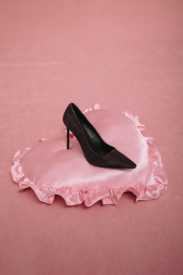 Women's Saddle Brown Heels made of Genuine Velour Estro ER00118169.