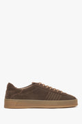 Women's Saddle Brown Low-Top Sneakers made of Premium Italian Genuine Velour Estro ER00119233.
