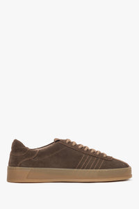 Women's Saddle Brown Low-Top Sneakers made of Premium Italian Genuine Velour Estro ER00119233.