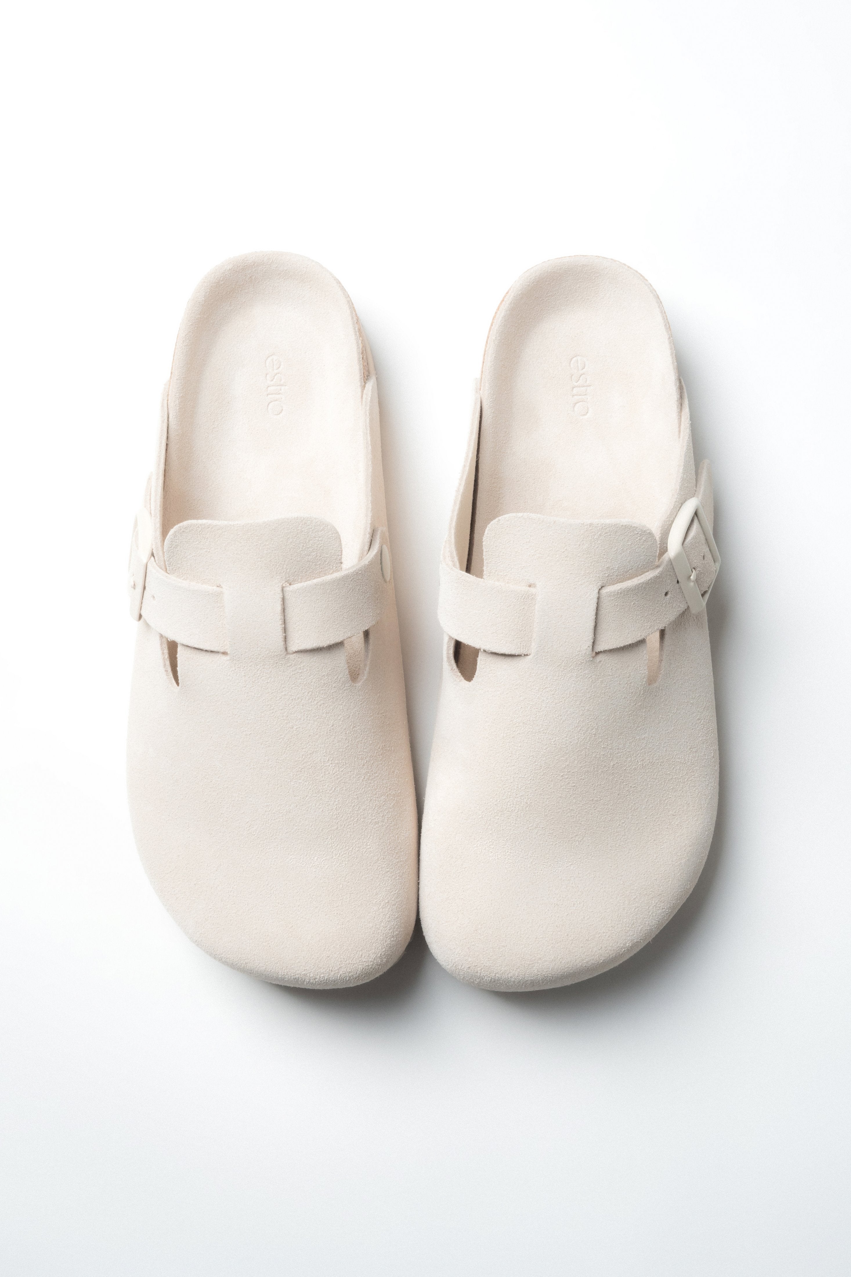 Women's White Clog-Style Slides in Genuine Velour Estro ER00119018.