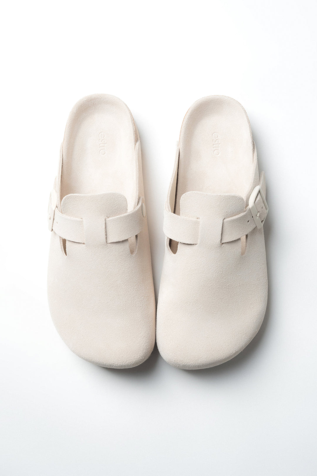 Women's White Clog-Style Slides in Genuine Velour Estro ER00119018.