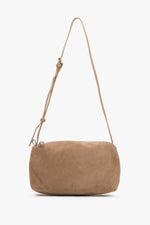 Women's Beige Crossbody Bag made of soft Genuine Velour Estro ER00119532.