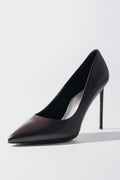 Women's Dark Brown High Heels Pumps made of Genuine Leather Estro ER00120503