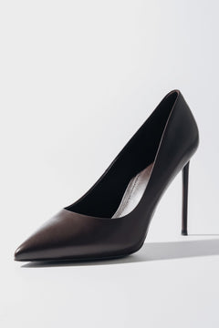 Women's Dark Brown High Heels Pumps made of Genuine Leather Estro ER00120503