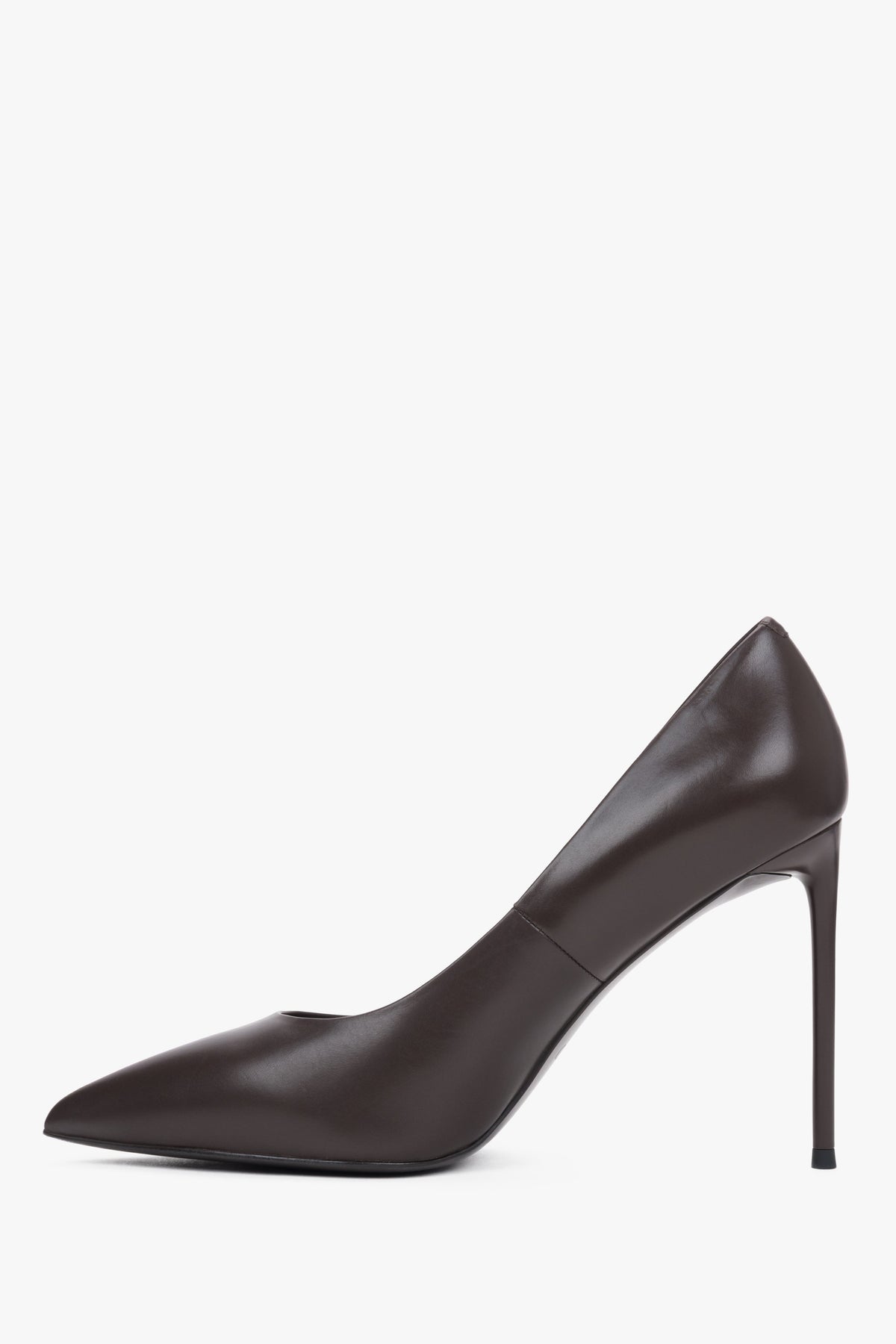 Dark brown genuine leather high heel pumps Estro.