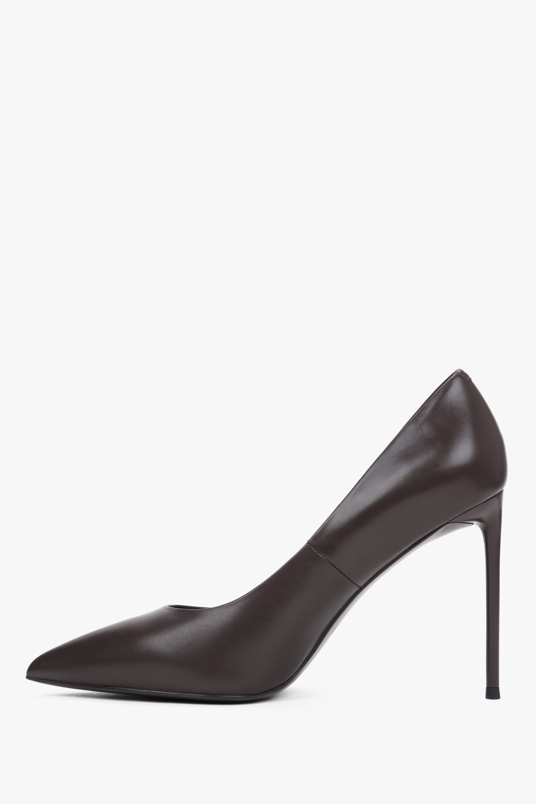Dark brown genuine leather high heel pumps Estro.